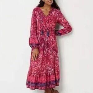 NWT FRYE AND CO. Canyon Floral peasant Boho Long Sleeve Dress S